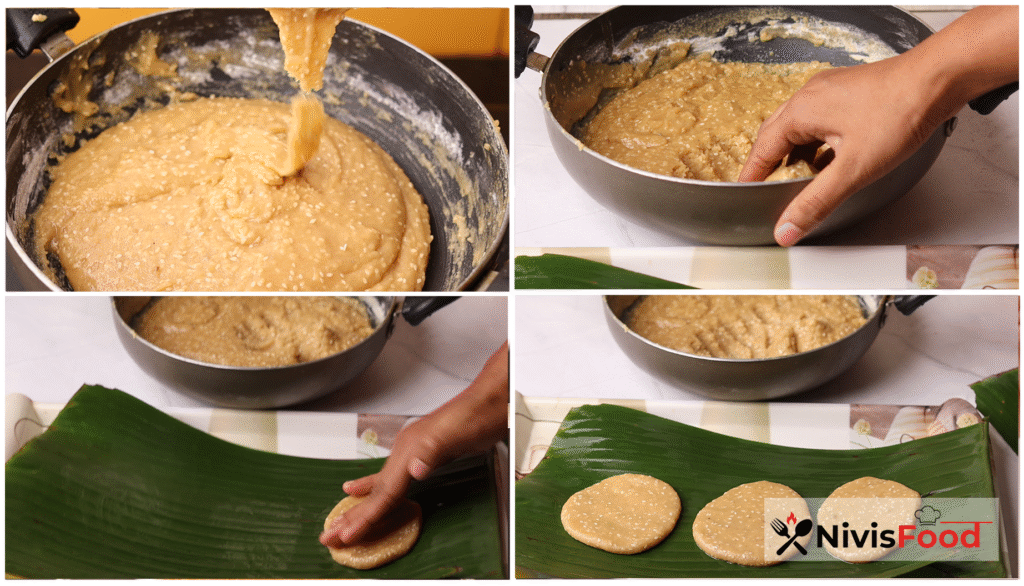 Shaping dough into round kajjaya shape